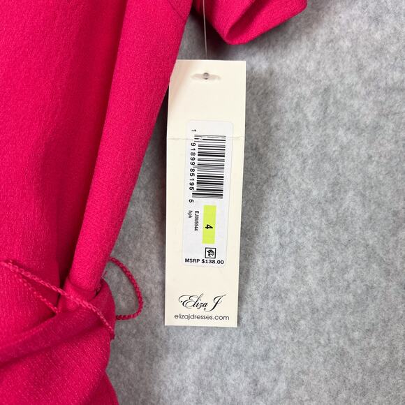 Eliza J Short Sleeve V Neck Crop Jumpsuit in Hot Pink Size 4 - Picture 7 of 10